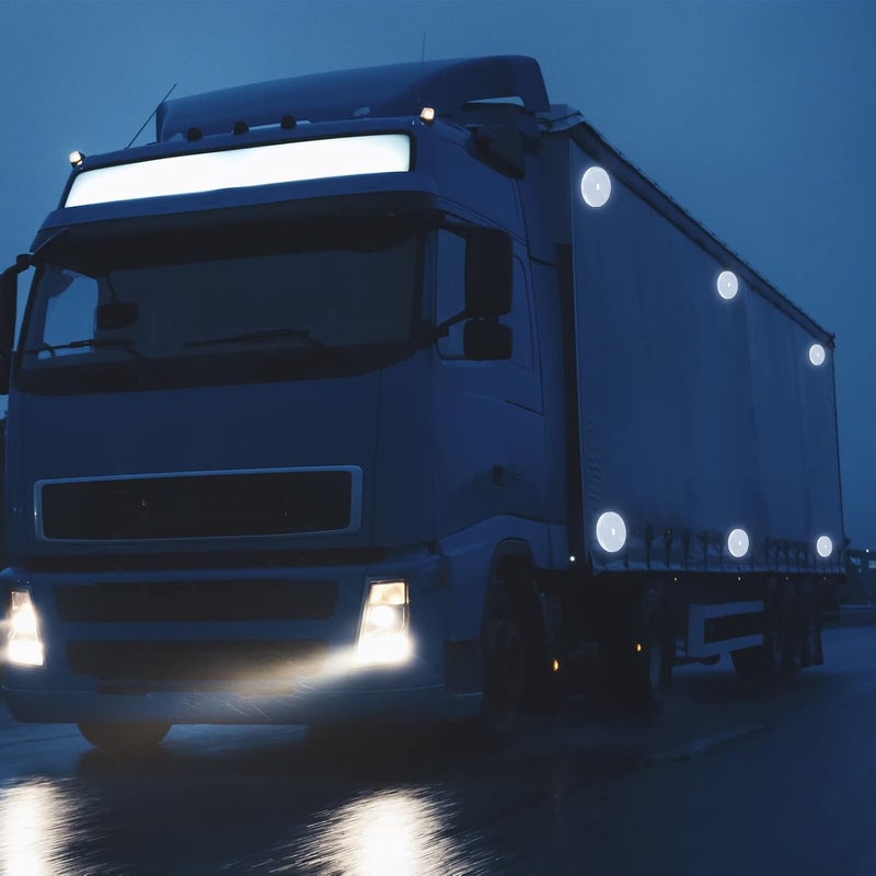 Kingdder 16 Pack Front Round Reflector for Driveway Fence Gate Posts Trailers Safety Reflectors with Center Mounting Holes Automobiles Boats Mailboxes(White) - Image 2